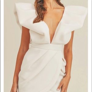 Mable save the date puff sleeve mini dress